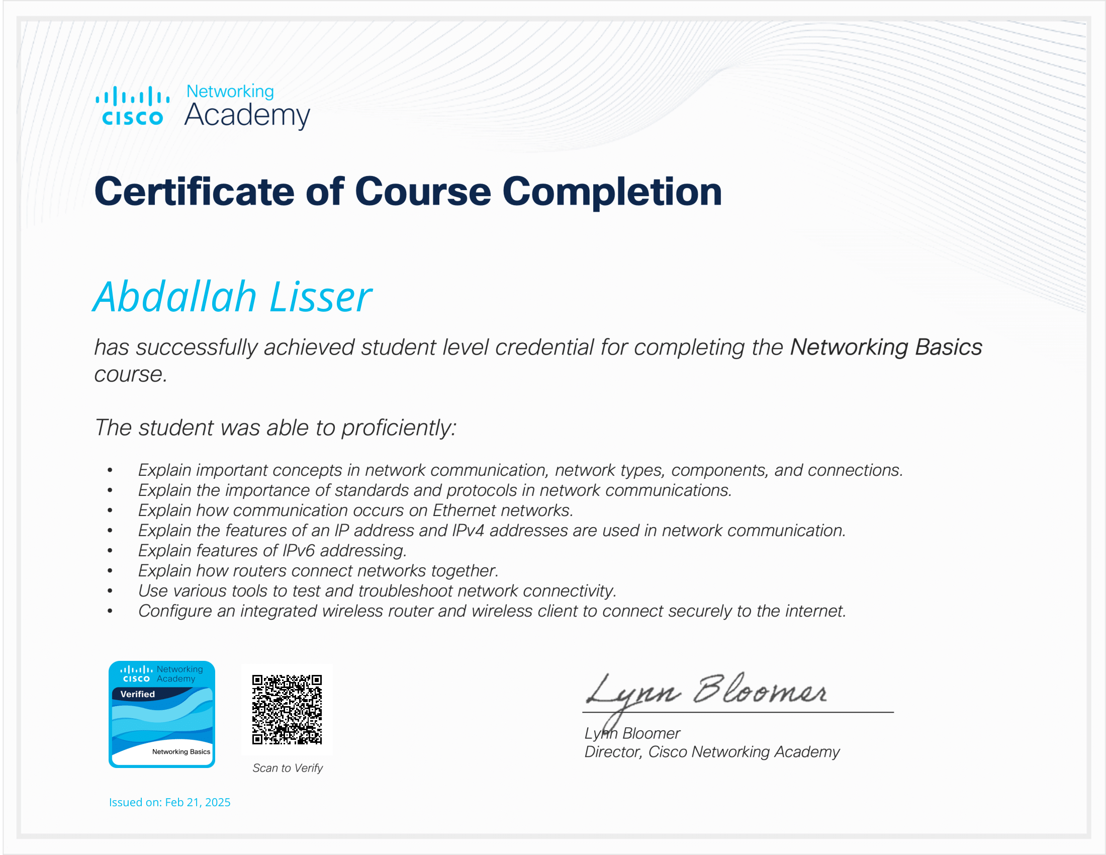 Certificat Network Basics